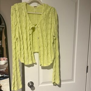 Lime Green Knit Women's Sweater cardigan